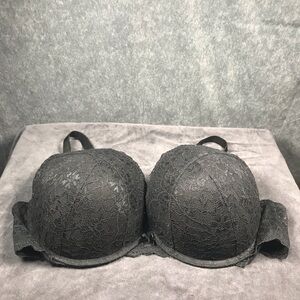 Torrid Black Lace Push-Up Underwire Bra with Molded Cups